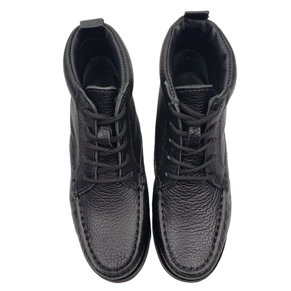 Marc Joseph | NIB Gramercy Black Grainy Leather Preppy High Top Booties Boy's 12 - Picture 10 of 14